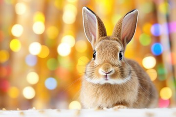 Obraz premium Rabbit in a field of flowers: A peaceful and tranquil scene