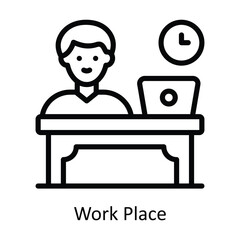 Work Place vector  outline Design illustration. Symbol on White background EPS 10 File