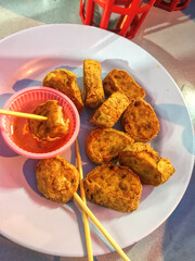 Hoi Jo or Deep Fried Crab Meat Rolls is snacked a popular Chinese.