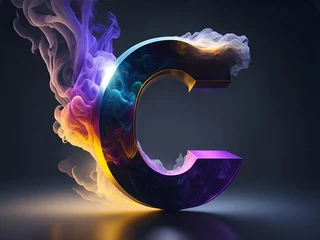 Foto op Plexiglas Colorful smoke and letter C © Thanh
