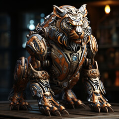 Fototapeta premium 3D tiger robot