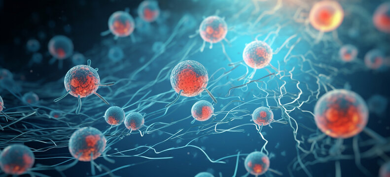 3d Rendering Of Mesenchymal Embryonic And Tissue Specific Stem Cells Background