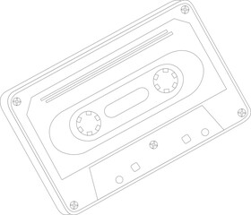Cassette Tape Line Art