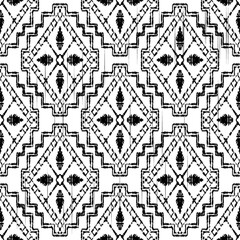 Ikat tribal Indian seamless pattern ethnic aztec fabric carpet mandala ornament native boho motif tribal textile geometric african american oriental traditional vector illustrations embroidery styles.