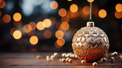 golden christmas ball. Generative AI