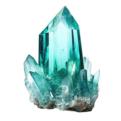 aquamarine crystal isolated on white