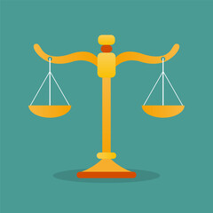 Justice scales icon. Law balance symbol flat vector artwork