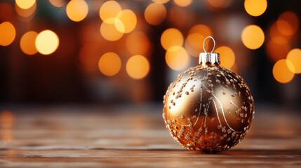 golden christmas ball. Generative AI