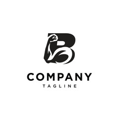 Letter B Bicep or strong arm logo icon vector template.eps