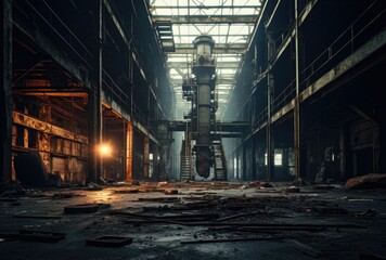 Leave the Destroyed City Buildings After the Apocalypse - obrazy, fototapety, plakaty