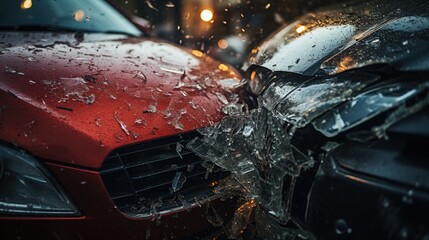 A Close-Up View of a Two-Car Collision.