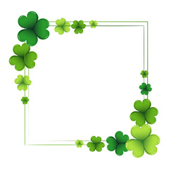St. Patrick's Day, elegant frame with shamrock leaves. Postcard, banner, vector - obrazy, fototapety, plakaty