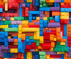 Pattern with colorful blocks, seamless tile