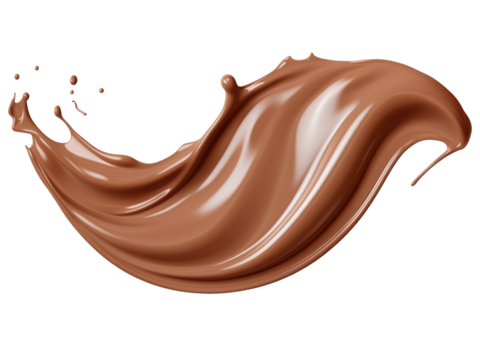 chocolate splash isolated on transparent background