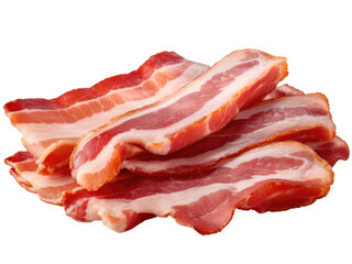 Obraz premium slices of bacon isolated on transparent background 