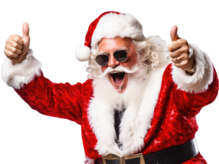 santa claus showing thumbs up  isolated on transparent background