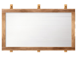 Empty wooden sign isolated on transparent background 