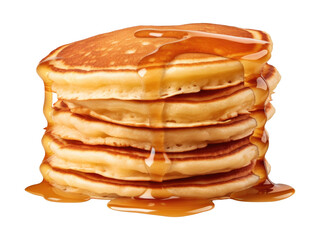 stack of pancakes  on a plate isolated  on transparent background - obrazy, fototapety, plakaty