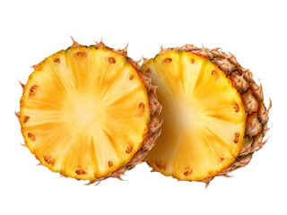 slice of pineapple isolated on transparent background