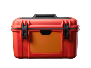 red suitcase isolated on white