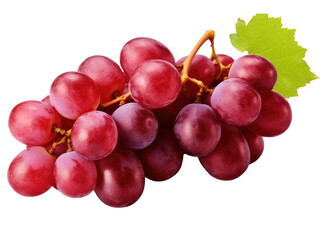 Fototapeta premium bunch of red grapes isolated on transparent background
