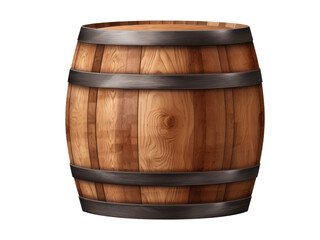 wooden barrel  isolated on transparent background