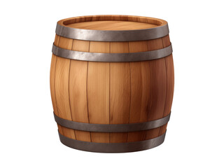 Obraz premium wooden barrel isolated on transparent background