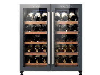 Wine fridge cooler isolated on transparent background 