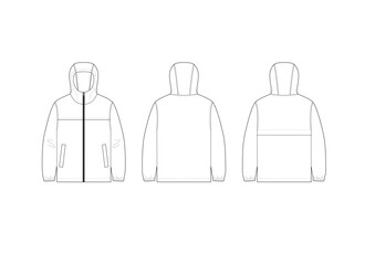 ウィンドブレーカーパーカージャケット　フーディー/ベンチレーション