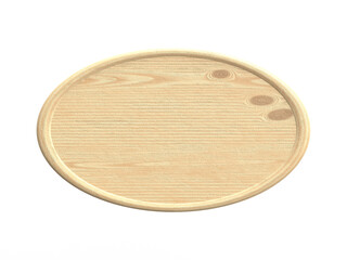 楕円形の木製の看板のフォトリアル3Dイラスト