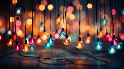 abstract background string lights decoration