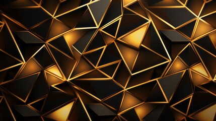 Vector geometric gold pattern, concept: luxury, copy space, 16:9