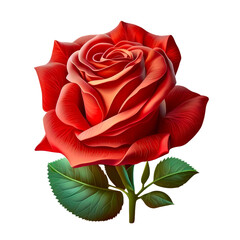 Red Rose Flower Illustration - Elegant Floral Graphic