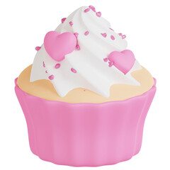 3D Valentine Day Cupcake Heart