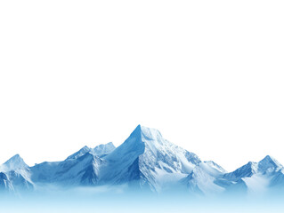 Snowy mountain peak isolated on transparent background - obrazy, fototapety, plakaty