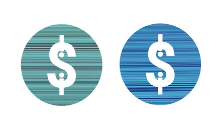 dollar icon symbol green and blue with abstract texture