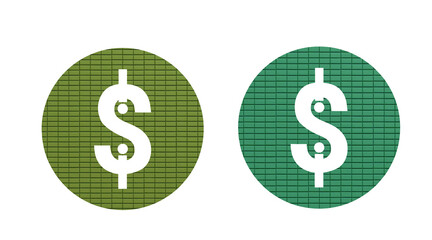 dollar icon symbol green and yellow with abstract texture