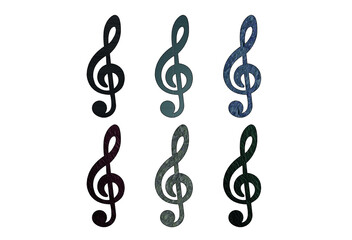 G-clef Treble Musical Note with texture