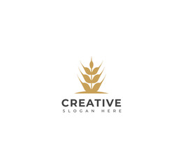 Wheat, Grain logo vector template design.