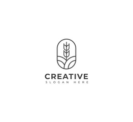 Wheat, Grain logo vector template design.