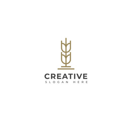 Wheat, Grain logo vector template design.