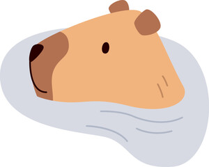 Capybara Swimming In Water