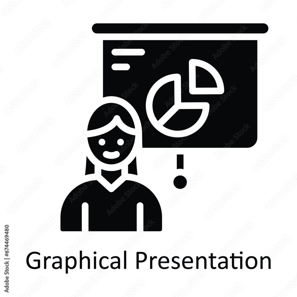 Poster graphical presentation vector solid design illustration. symbol on white background eps 10 file
