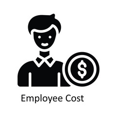 Employee Cost vector  solid Design illustration. Symbol on White background EPS 10 File