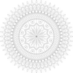 Ornamental mandala with butterflies for coloring