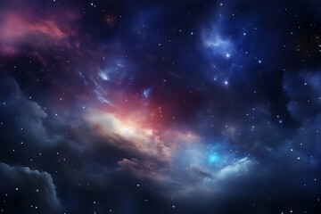 Obraz premium universe landscape full of shining and glowing stars and colorful nebula, hyper realistic, dramatic light and shadows, 