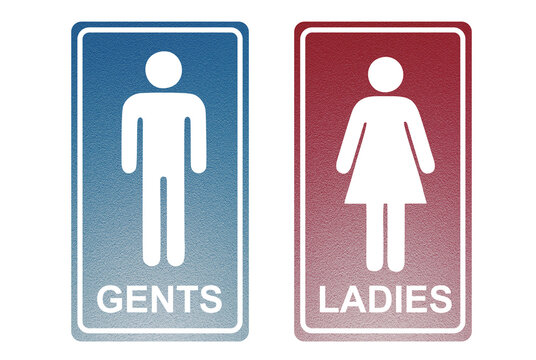Toilet icon symbol blue and red with abstract texture