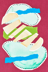 Abstract background, multicolor art collage. Creative pattern design for print invitation card, postcard. Drawing poster, colorful wallpaper.