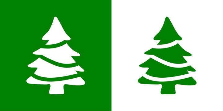 Tiempo de Navidad. Logo con silueta de árbol de navidad tipo pino o abeto con guirnaldas para su uso en invitaciones y felicitaciones