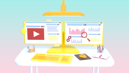 Computer isolated 3d render illustration